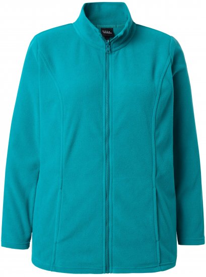 Ulla Popken Modular Fleece Zip Front Jacket Emerald - Sudaderas y hoodies - 