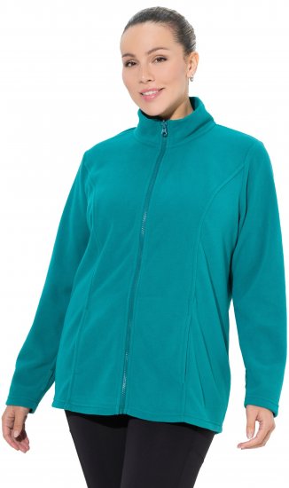 Ulla Popken Modular Fleece Zip Front Jacket Emerald - Sudaderas y hoodies - 