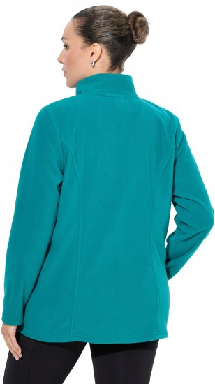 Ulla Popken Modular Fleece Zip Front Jacket Emerald - Sudaderas y hoodies - 