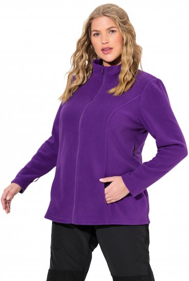 Ulla Popken Modular Fleece Zip Front Jacket Dark Plum - Sudaderas y hoodies - 