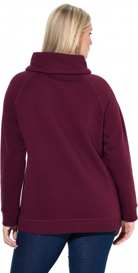 Ulla Popken Rhinestone Snowflake Turtleneck Sweatshirt Dark Ruby - Sudaderas y hoodies - 