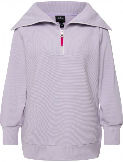 Ulla Popken Long Sleeve Troyer Collar Sweatshirt Pastel Lilac - Sudaderas y hoodies - 