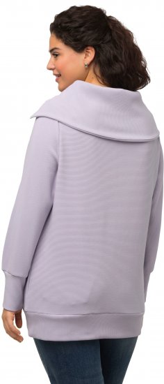 Ulla Popken Long Sleeve Troyer Collar Sweatshirt Pastel Lilac - Sudaderas y hoodies - 