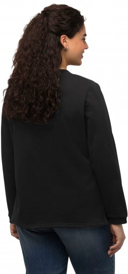 Ulla Popken Flock Print Long Sleeve Crew Neck Sweatshirt Black - Sudaderas y hoodies - 