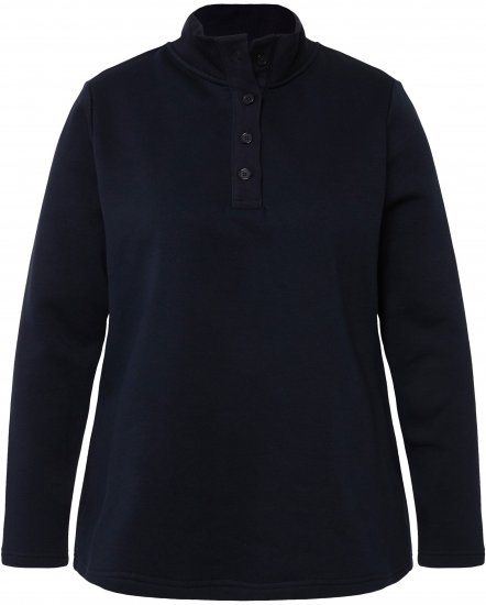 Ulla Popken Collared Long Sleeve Sweatshirt Navy - Sudaderas y hoodies - 