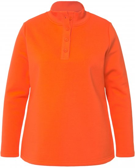 Ulla Popken Collared Long Sleeve Sweatshirt Tangerine - Sudaderas y hoodies - 