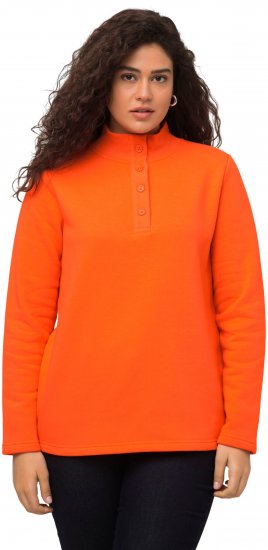 Ulla Popken Collared Long Sleeve Sweatshirt Tangerine - Sudaderas y hoodies - 
