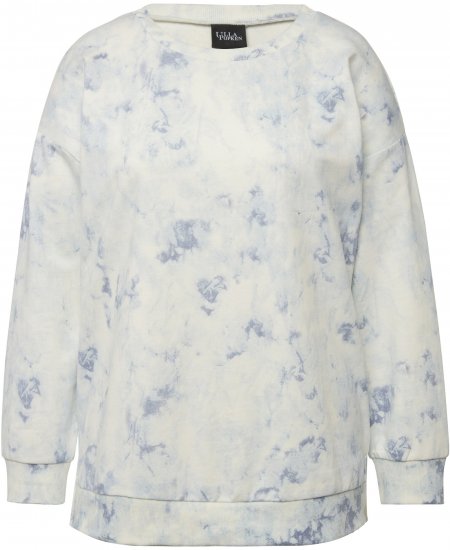 Ulla Popken Tie-Dyed Long Sleeve Sweatshirt Snow White - Sudaderas y hoodies - 
