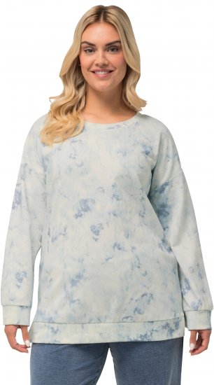 Ulla Popken Tie-Dyed Long Sleeve Sweatshirt Snow White - Sudaderas y hoodies - 