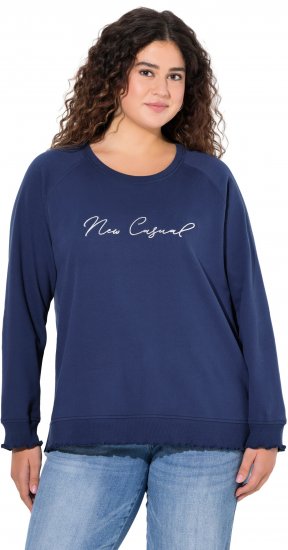 Ulla Popken NEW CASUAL Ruffled Hem Sweatshirt Navy - Sudaderas y hoodies - 