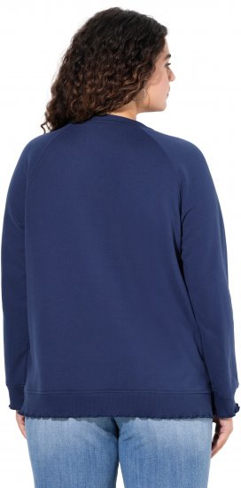 Ulla Popken NEW CASUAL Ruffled Hem Sweatshirt Navy - Sudaderas y hoodies - 
