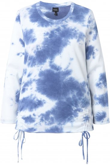 Ulla Popken Tie Dye Gathered Sweatshirt Atlantic Blue - Sudaderas y hoodies - 