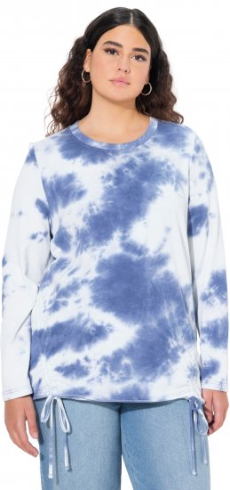 Ulla Popken Tie Dye Gathered Sweatshirt Atlantic Blue - Sudaderas y hoodies - 