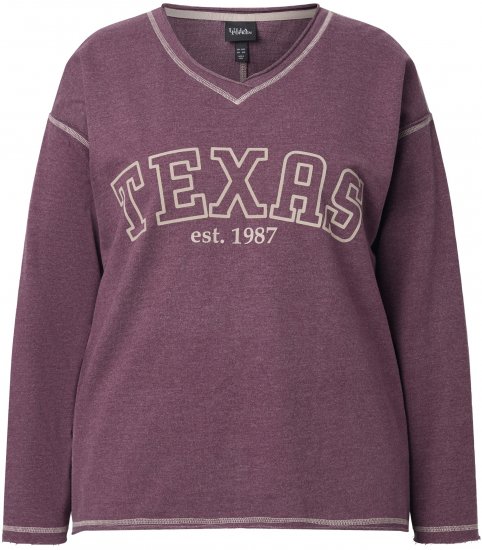 Ulla Popken Texas Contrast Stitching Sweatshirt Dark Ruby - Sudaderas y hoodies - 