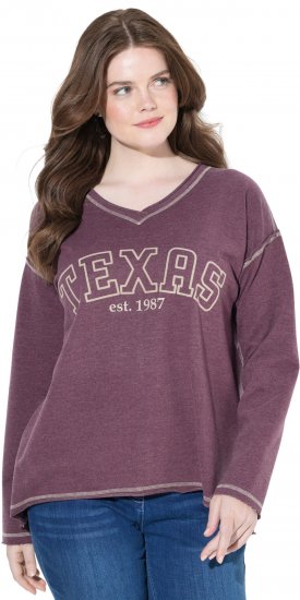 Ulla Popken Texas Contrast Stitching Sweatshirt Dark Ruby - Sudaderas y hoodies - 