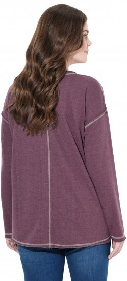Ulla Popken Texas Contrast Stitching Sweatshirt Dark Ruby - Sudaderas y hoodies - 