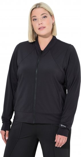 Ulla Popken Quick Drying College Collar Sweatshirt Black - Sudaderas y hoodies - 