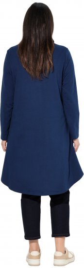 Ulla Popken Flounce Panel Long Sleeve Sweatshirt Dress Navy - Sudaderas y hoodies - 