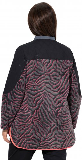 Ulla Popken Neon Tiger Stripe Jacket Black - Sudaderas y hoodies - 