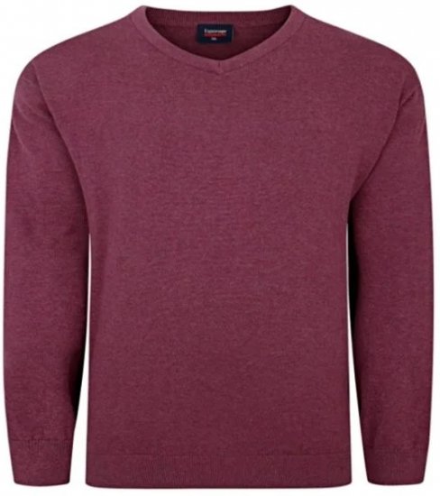 Espionage KW031 V-Neck Pullover Grape Red - Sudaderas - Sudaderas 2XL-12XL