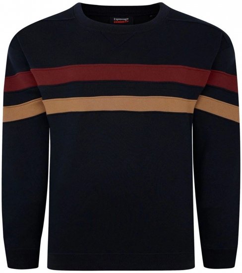 Espionage LW163 Striped Sweatshirt Navy - Sudaderas - Sudaderas 2XL-12XL