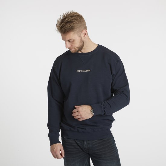 North Latitude Denim Logo Sweatshirt Navy Blue TALL - TALL sudaderas - Sudaderas TALL para hombre alto