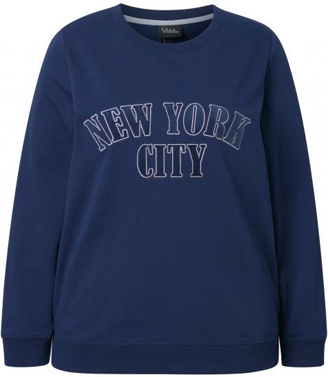 Ulla Popken NYC Embroidered Long Sleeve Sweatshirt Ink Blue - Sudaderas y hoodies - 