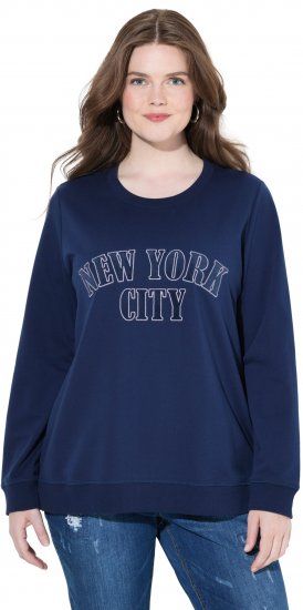 Ulla Popken NYC Embroidered Long Sleeve Sweatshirt Ink Blue - Sudaderas y hoodies - 
