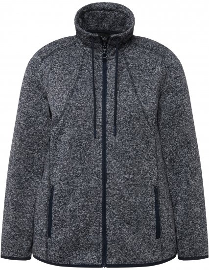 Ulla Popken Heather Knit Fleece Jacket Navy - Sudaderas y hoodies - 