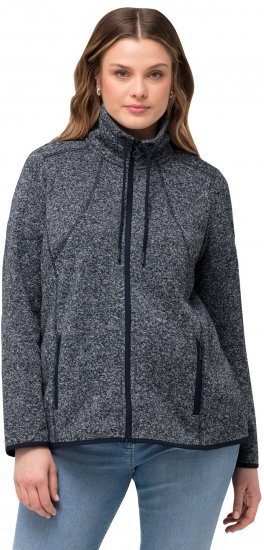 Ulla Popken Heather Knit Fleece Jacket Navy - Sudaderas y hoodies - 