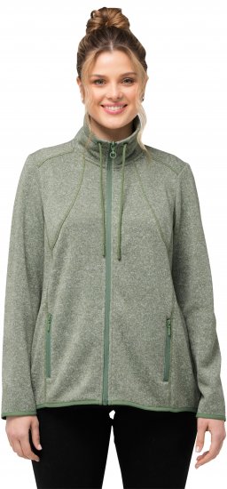 Ulla Popken Heather Knit Fleece Jacket Mint Green - Sudaderas y hoodies - 