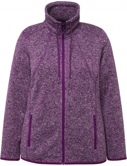 Ulla Popken Heather Knit Fleece Jacket Dark Purple - Sudaderas y hoodies - 