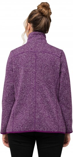 Ulla Popken Heather Knit Fleece Jacket Dark Purple - Sudaderas y hoodies - 
