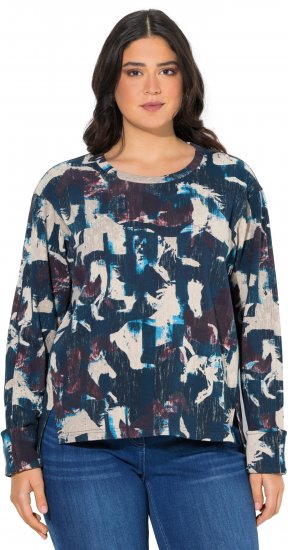 Ulla Popken Horse Print Long Sleeve Sweatshirt Navy - Sudaderas y hoodies - 