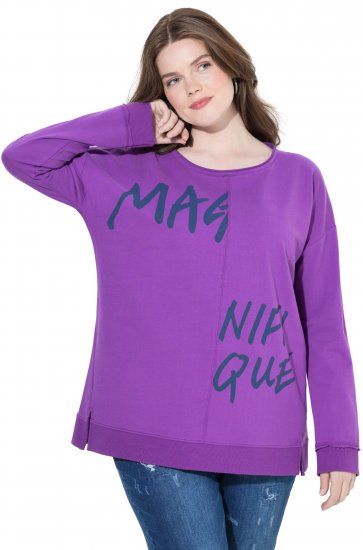 Ulla Popken Magnifique Split Style Sweatshirt Purple - Sudaderas y hoodies - 