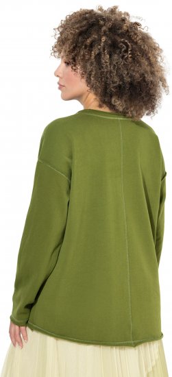 Ulla Popken Inspire Lettering V-Neck Sweatshirt Blooming Bay - Sudaderas y hoodies - 