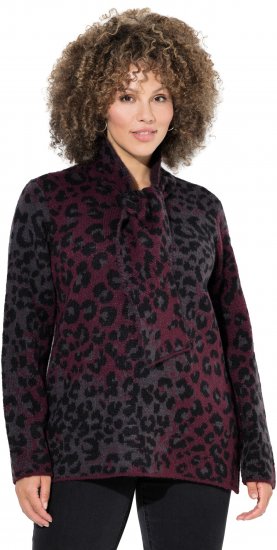 Ulla Popken Leopard Print Scarf Sweater Dark Wine Red - Sudaderas y hoodies - 