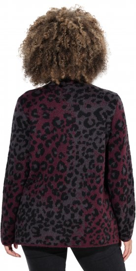 Ulla Popken Leopard Print Scarf Sweater Dark Wine Red - Sudaderas y hoodies - 