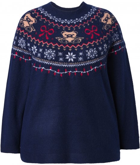Ulla Popken Norwegian Style Christmas Sweater Blue - Sudaderas y hoodies - 