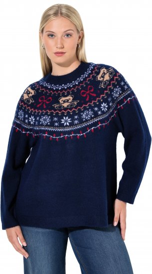 Ulla Popken Norwegian Style Christmas Sweater Blue - Sudaderas y hoodies - 