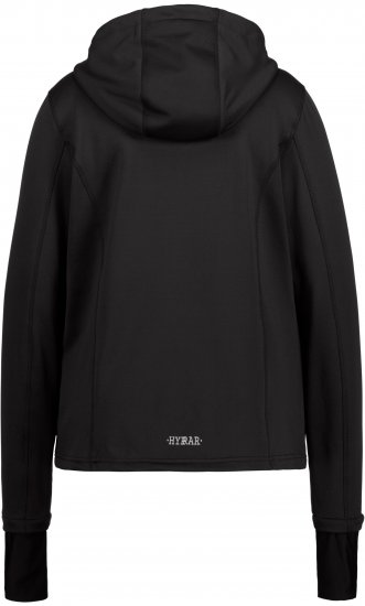 Ulla Popken HYPRAR Zip Front Hooded Stretch Sweatshirt Black - Sudaderas y hoodies - 