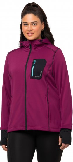 Ulla Popken HYPRAR Zip Front Hooded Stretch Sweatshirt Blackberry - Sudaderas y hoodies - 
