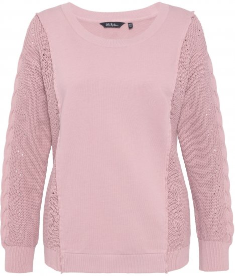 Ulla Popken Mixed Knit Patch Look Sweatshirt Old Pink - Sudaderas y hoodies - 
