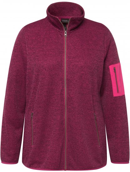 Ulla Popken Knit Fleece-Lined Zippered Jacket Fuchsia Pink - Sudaderas y hoodies - 