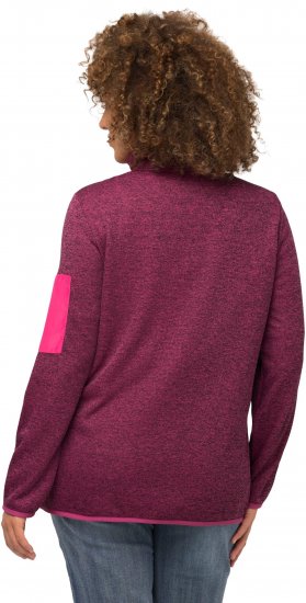 Ulla Popken Knit Fleece-Lined Zippered Jacket Fuchsia Pink - Sudaderas y hoodies - 
