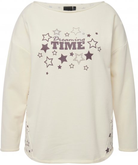 Ulla Popken Dreaming Time Long Sleeve Sweatshirt Chalk - Sudaderas y hoodies - 