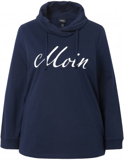 Ulla Popken Moin Graphic Sweatshirt Navy - Sudaderas y hoodies - 