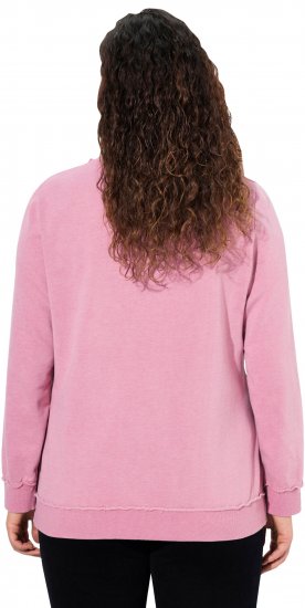 Ulla Popken Graphic BE UNIQUE Inverted Seam Sweatshirt Raspberry - Sudaderas y hoodies - 