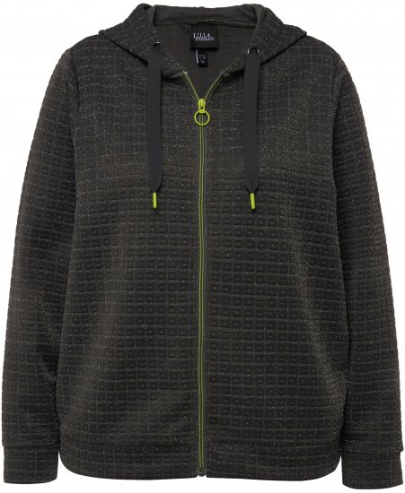 Ulla Popken Textured Metallic Knit Sweatshirt With Hood Graphite Grey - Sudaderas y hoodies - 