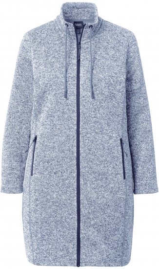 Ulla Popken Longline Knit Fleece Jacket Sky Blue - Sudaderas y hoodies - 